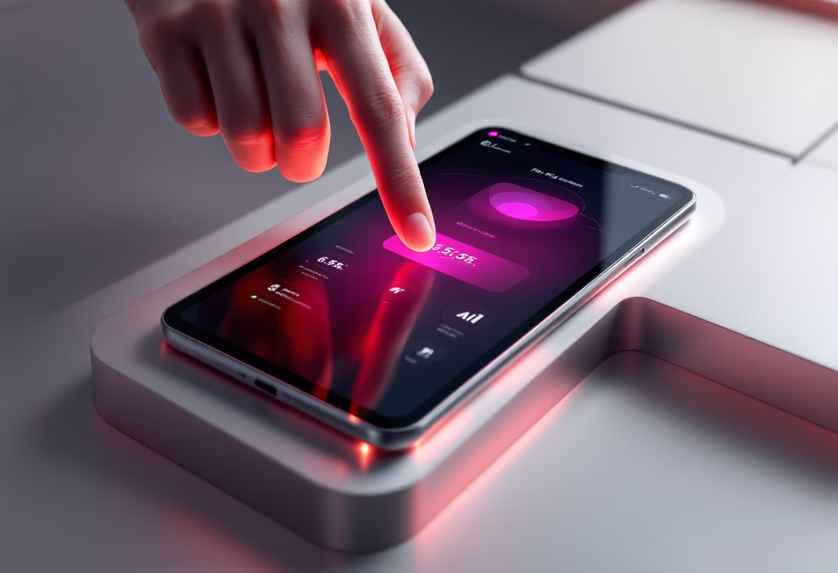 [interface] image of mobile app usage (for a ai fintech company)